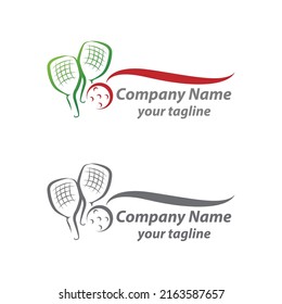 pickleball logo with bat and ball elements. can be used as icon..EPS 10