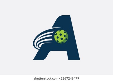 pickleball logo with a combination of letter  a and a moving ball for any business especially pickleball shops, pickleball training, clubs, etc.