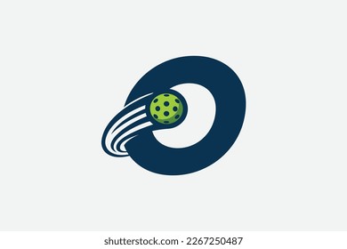 pickleball logo with a combination of letter o and a moving ball for any business especially pickleball shops, pickleball training, clubs, etc.