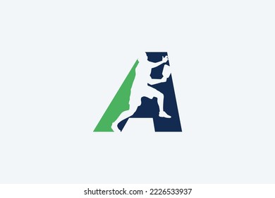 pickleball logo with a combination of the letter A and the silhouette of a pickleball player