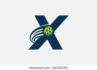 pickleball logo with a combination of letter x and a moving ball for any business especially pickleball shops, pickleball training, clubs, etc.