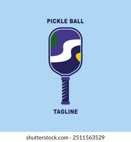 Pickleball Logo Design Illustration suitable for Game, Sport or Club Logo, Pickle Ball retro vintage logo