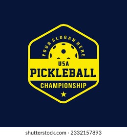 	
Pickleball logo design vector illustration