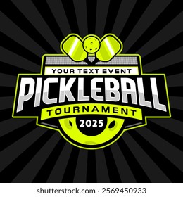 Pickleball Logo Event Stock Vector For Tournament, Championships, League And Others