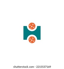 Pickleball Logo, Initial Letter H