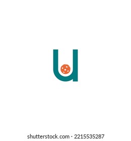 Pickleball Logo, Initial Letter U