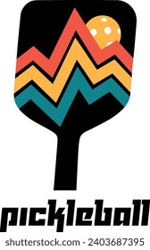 Pickleball logo with mountain graphic 