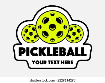 Pickleball logo vector color isolated