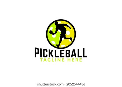 pickleball logo vector graphic for any business especially for sport team, club, community, training, etc.