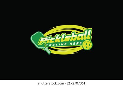 pickleball logo vector graphic for any business especially for sport team, club, community.