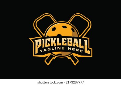 pickleball logo vector graphic for any business especially for sport team, club, community.