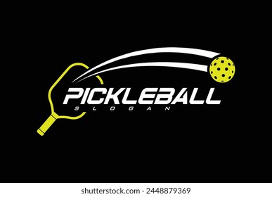 pickleball logo vector graphic for any business especially for sport team, club, community.