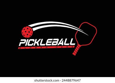 pickleball logo vector graphic for any business especially for sport team, club, community.