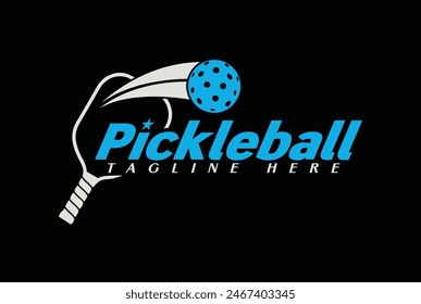 pickleball logo vector graphic for any business especially for sport team, club, community.