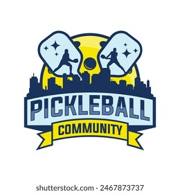 Pickleball Logo vector graphic for any business especially for sport community, team, club and tournament.