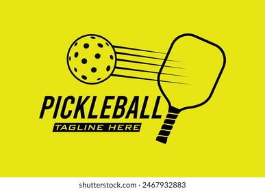 pickleball logo vector graphic for any business especially for sport team, club, community.	