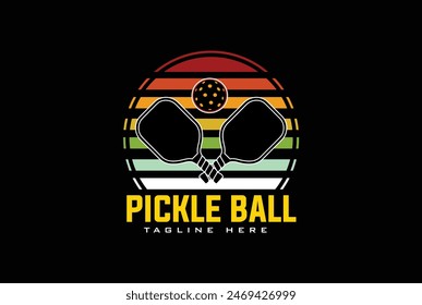 pickleball logo vector graphic for any business especially for sport team, club, community.