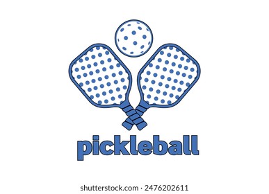 pickleball logo vector graphic for any business especially for sport team, club, community.