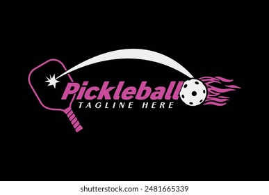 pickleball logo vector graphic for any business especially for sport team, club, community.