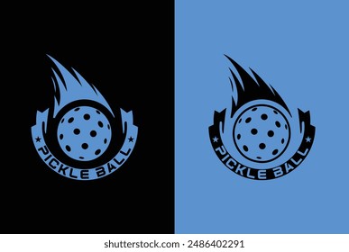 pickleball logo vector graphic for any business especially for sport team, club, community on multiple backgrounds