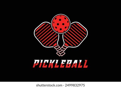 pickleball logo vector graphic for any business especially for sport team, club, community.