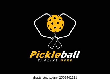 Gráfico de Vector de logotipo de pickleball para cualquier negocio, especialmente para el equipo deportivo, club, comunidad.