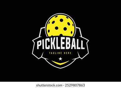 Pickleball logotipo vetor gráfico para qualquer negócio especialmente para a equipe esportiva, clube, comunidade.