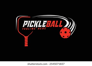 Gráfico de Vector de logotipo de Pickleball para cualquier negocio, especialmente para equipo deportivo, club, comunidad.