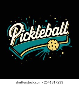 Projeto da camisa da tipografia do amante de picleball, gráfico do vetor de picleball