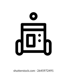 Pickleball machine. Editable stroke vector icon.