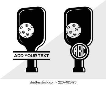 Pickleball Monogram SVG Printable Vector Illustration