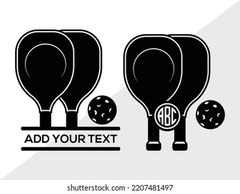 Pickleball Monogram SVG Printable Vector Illustration