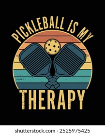 Pickleball is my therapy pickleball t shirt design vector. illustration