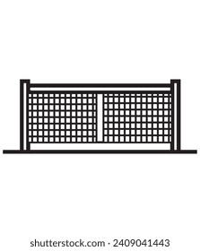 Pickleball Net Stroke black vector. You can use it as club logo, banner design etc.