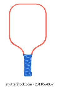 Pickleball paddle front view isolated on white. Realistic vector illustration. 