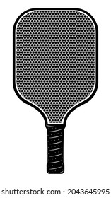 Pickleball paddle front view isolated on white. Realistic vector illustration. 