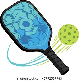 Pickleball Paddle Hitting Ball Dynamic Sports Action