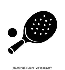 remo de pickleball no chão com silhueta de vetor de bola