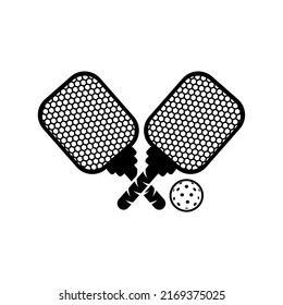 Pickleball paddle and pickle ball for you club or team design. Vector illustration isolated on white.