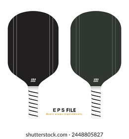 Pickleball paddle with polite army color USA approved with white lines in front.