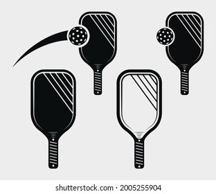 Pickleball paddle Printable Vector Illustration. Pickleball Paddles and Ball Vector, Pickleball Clipart, Pickleball Bat Symbol, icon, Logo