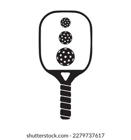 Pickleball paddle Printable Vector Illustration. Pickleball Paddles and Ball Vector, Pickleball Clipart, Pickleball Bat Symbol