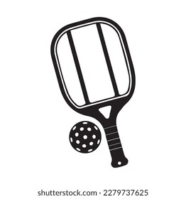 Pickleball paddle Printable Vector Illustration. Pickleball Paddles and Ball Vector, Pickleball Clipart, Pickleball Bat Symbol