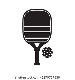 Pickleball paddle Printable Vector Illustration. Pickleball Paddles and Ball Vector, Pickleball Clipart, Pickleball Bat Symbol