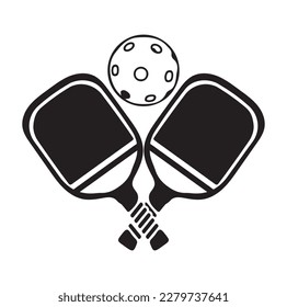 Pickleball paddle Printable Vector Illustration. Pickleball Paddles and Ball Vector, Pickleball Clipart, Pickleball Bat Symbol