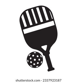 Pickleball paddle Printable Vector Illustration. Pickleball Paddles and Ball Vector, Pickleball Clipart, Pickleball Bat Symbol
