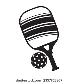 Pickleball paddle Printable Vector Illustration. Pickleball Paddles and Ball Vector, Pickleball Clipart, Pickleball Bat Symbol
