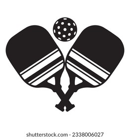 Pickleball paddle Printable Vector Illustration. Pickleball Paddles and Ball Vector, Pickleball Clipart, Pickleball Bat Symbol