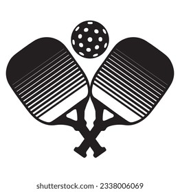 Pickleball paddle Printable Vector Illustration. Pickleball Paddles and Ball Vector, Pickleball Clipart, Pickleball Bat Symbol