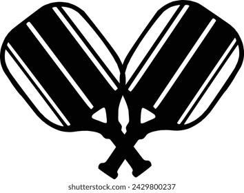 Pickleball paddle Printable Vector Illustration. Pickleball Paddles and Ball Vector, Pickleball Clipart, Bat Symbol, icon, Logo, High quality vector
